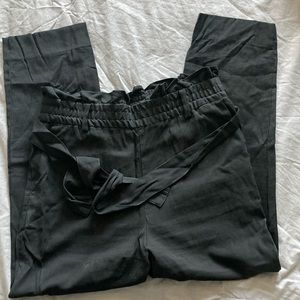 Zara black paper bag pants
